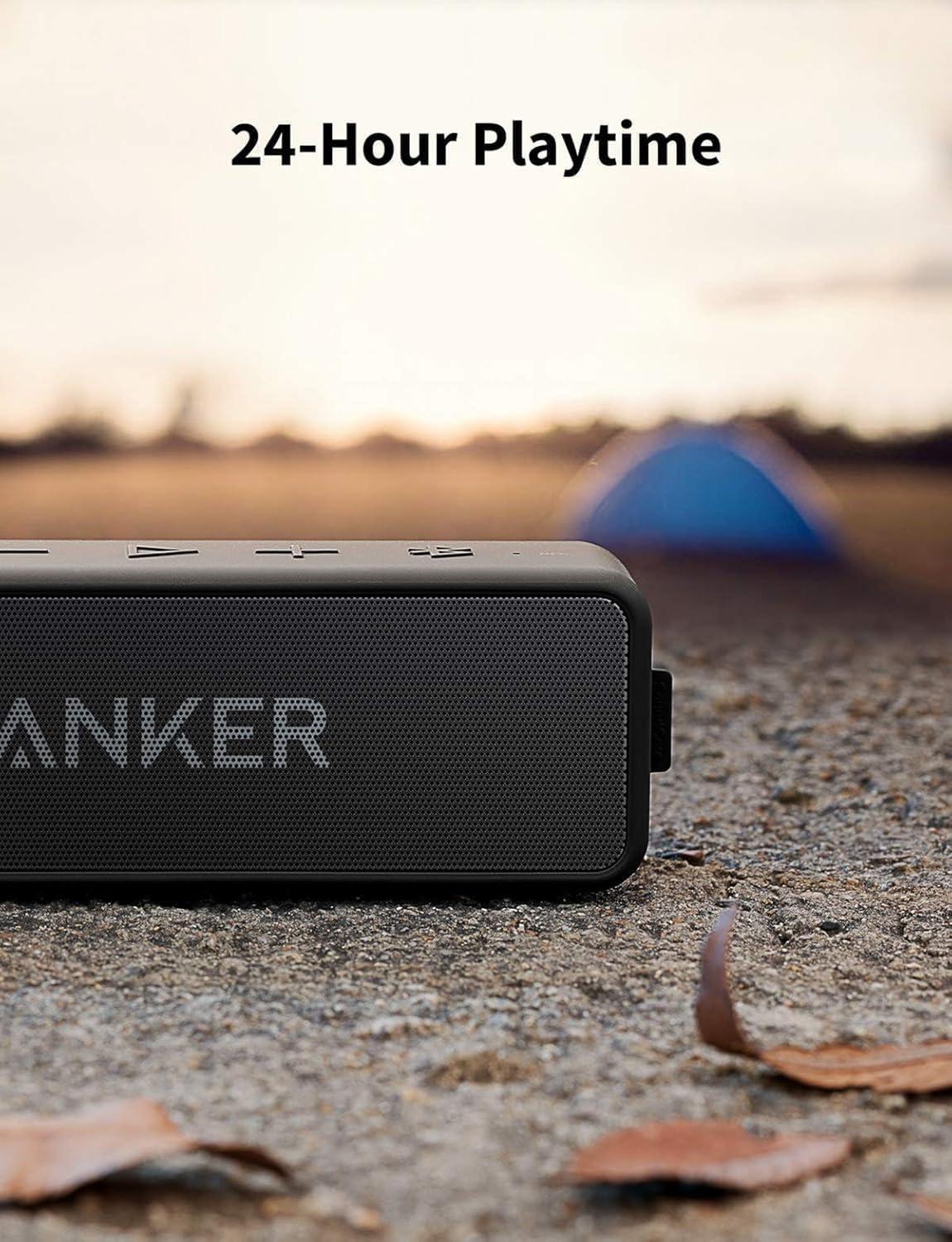 image:imageAnker Soundcore 2 Portable Bluetooth Speaker with Stereo Sound Bluetooth 5 Bassup IPX7 Waterproof 24Hour Playtime Wireless Speaker for Home Outdoors Travel BlueBlack