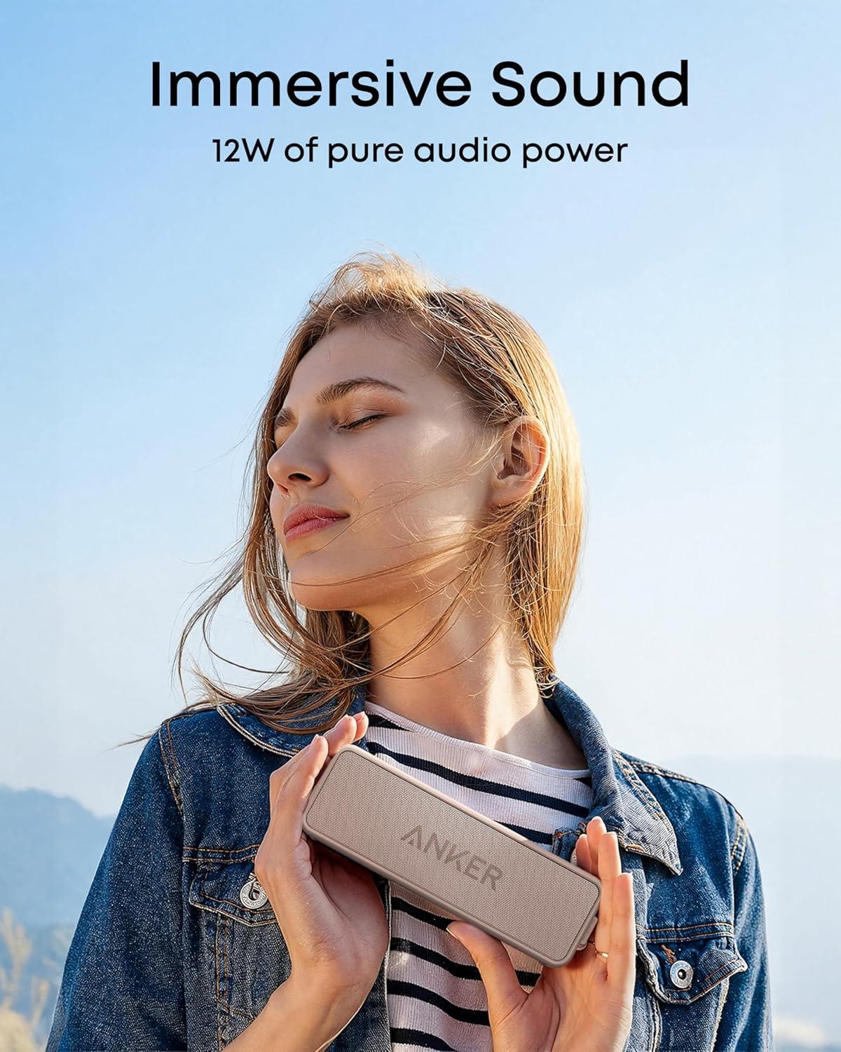 image:imageAnker Soundcore 2 Portable Bluetooth Speaker with Stereo Sound Bluetooth 5 Bassup IPX7 Waterproof 24Hour Playtime Wireless Speaker for Home Outdoors Travel BlueMocha Brown