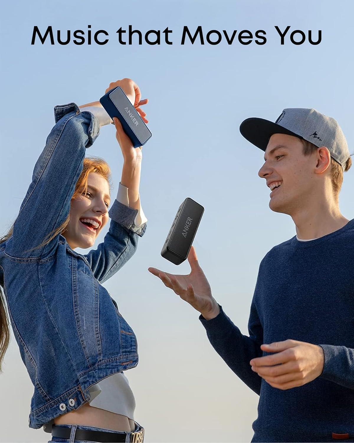 image:imageAnker Soundcore 2 Portable Bluetooth Speaker with Stereo Sound Bluetooth 5 Bassup IPX7 Waterproof 24Hour Playtime Wireless Speaker for Home Outdoors Travel BlueBlack