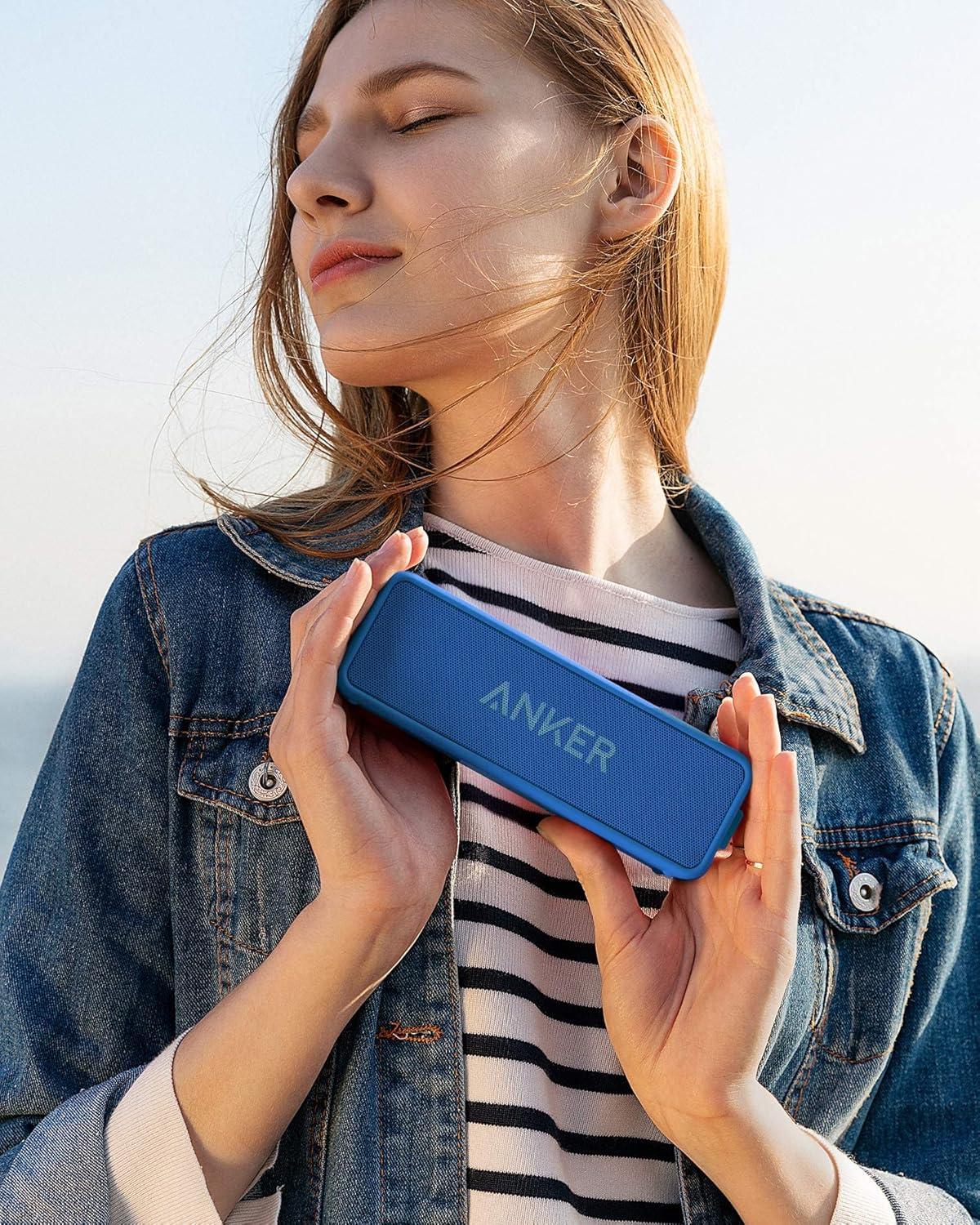 image:imageAnker Soundcore 2 Portable Bluetooth Speaker with Stereo Sound Bluetooth 5 Bassup IPX7 Waterproof 24Hour Playtime Wireless Speaker for Home Outdoors Travel Navy BlueBlue