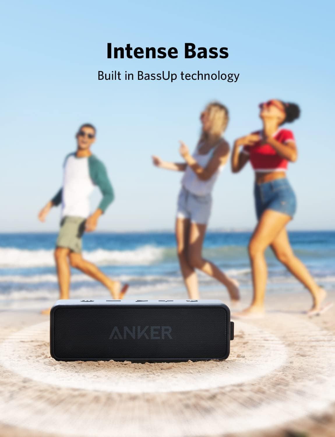 image:imageAnker Soundcore 2 Portable Bluetooth Speaker with Stereo Sound Bluetooth 5 Bassup IPX7 Waterproof 24Hour Playtime Wireless Speaker for Home Outdoors Travel BlueBlack