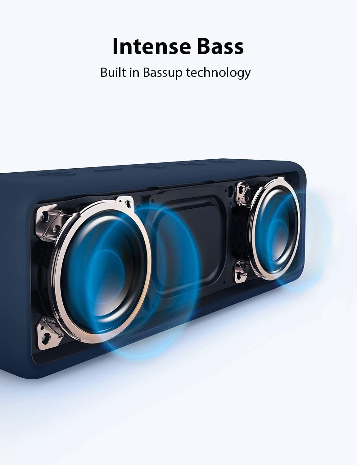 image:imageAnker Soundcore 2 Portable Bluetooth Speaker with Stereo Sound Bluetooth 5 Bassup IPX7 Waterproof 24Hour Playtime Wireless Speaker for Home Outdoors Travel BlueNavy Blue