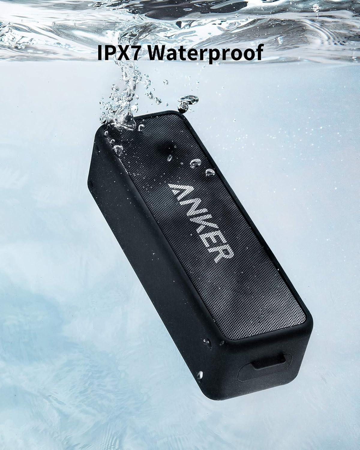image:imageAnker Soundcore 2 Portable Bluetooth Speaker with Stereo Sound Bluetooth 5 Bassup IPX7 Waterproof 24Hour Playtime Wireless Speaker for Home Outdoors Travel BlueBlack