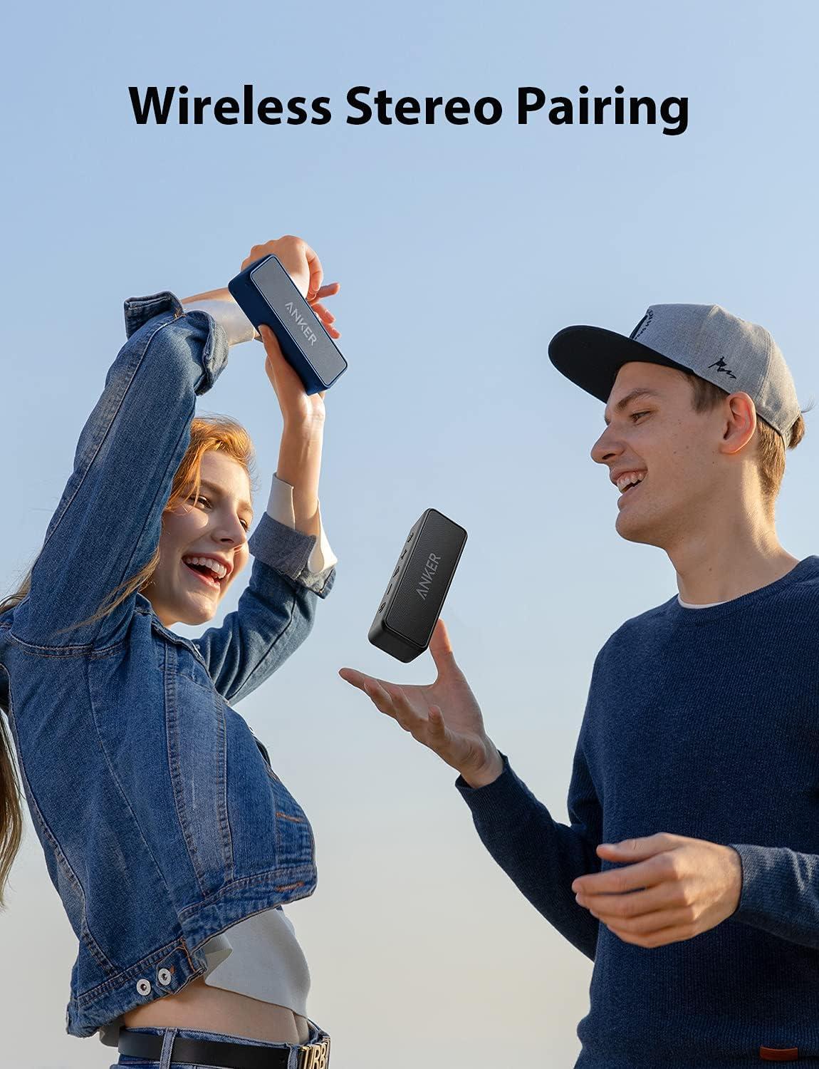 image:imageAnker Soundcore 2 Portable Bluetooth Speaker with Stereo Sound Bluetooth 5 Bassup IPX7 Waterproof 24Hour Playtime Wireless Speaker for Home Outdoors Travel BlueNavy Blue