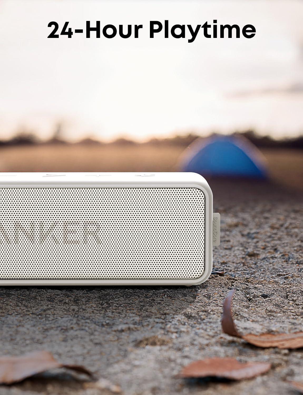 image:imageAnker Soundcore 2 Portable Bluetooth Speaker with Stereo Sound Bluetooth 5 Bassup IPX7 Waterproof 24Hour Playtime Wireless Speaker for Home Outdoors Travel BlueWhite