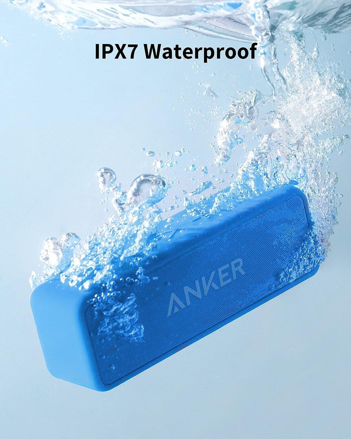 image:imageAnker Soundcore 2 Portable Bluetooth Speaker with Stereo Sound Bluetooth 5 Bassup IPX7 Waterproof 24Hour Playtime Wireless Speaker for Home Outdoors Travel Navy BlueBlue