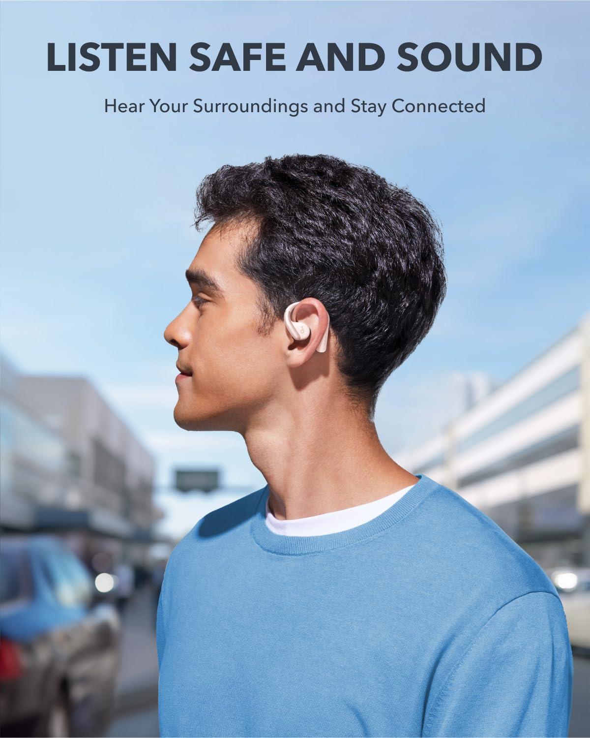 image:imageAnker Soundcore AeroFit OpenEar Headphones Ultra Comfort Snug Fit Ergonomic Ear Hook Balanced Sound IPX7 Waterproof 42H PlaytimeSmallEar FriendlyApp ControlClear CallsWireless EarbudsSoft Pink