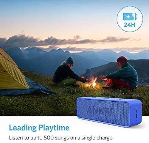 image:imageAnker Soundcore Upgraded Bluetooth Speaker with IPX5 Waterproof Stereo Sound 24H Playtime Portable Wireless Speaker for iPhone Samsung and More BlackBlue