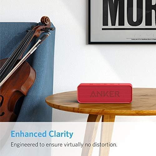 image:imageAnker Soundcore Upgraded Bluetooth Speaker with IPX5 Waterproof Stereo Sound 24H Playtime Portable Wireless Speaker for iPhone Samsung and More BlackRed