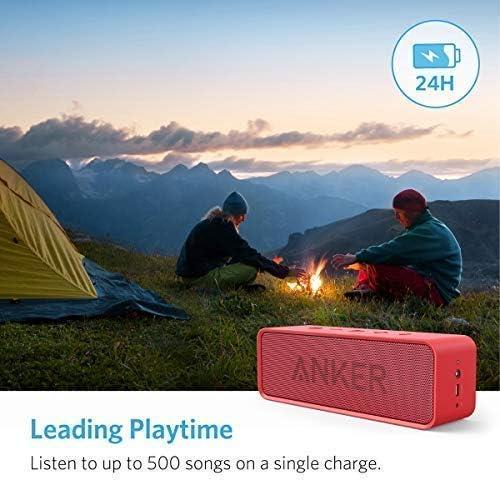 image:imageAnker Soundcore Upgraded Bluetooth Speaker with IPX5 Waterproof Stereo Sound 24H Playtime Portable Wireless Speaker for iPhone Samsung and More BlackRed