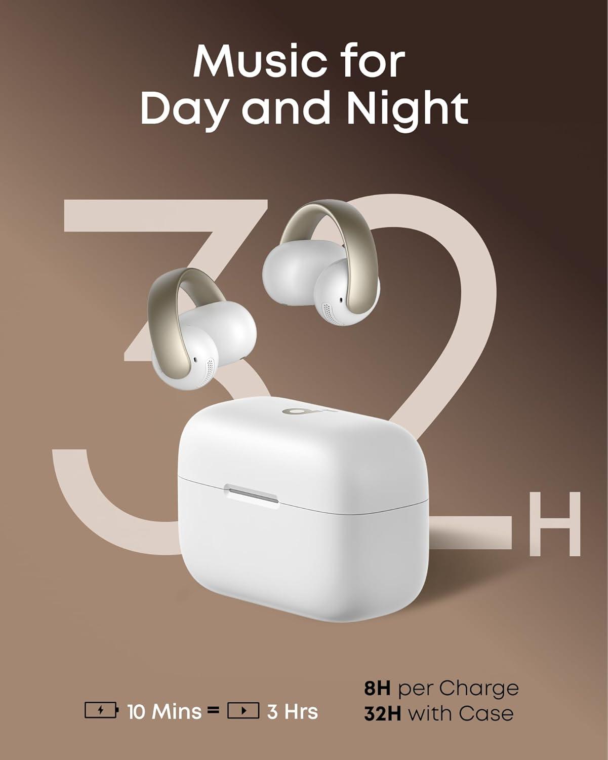 image:imageSoundcore AeroClip by Anker OpenEar Earbuds ClipOn Headphones Adaptive Comfort Clear Calls with 4 Mics and AI Stable Fit 12mm Drivers for Powerful Bass HiRes OpenRing DesignChampagne Mist
