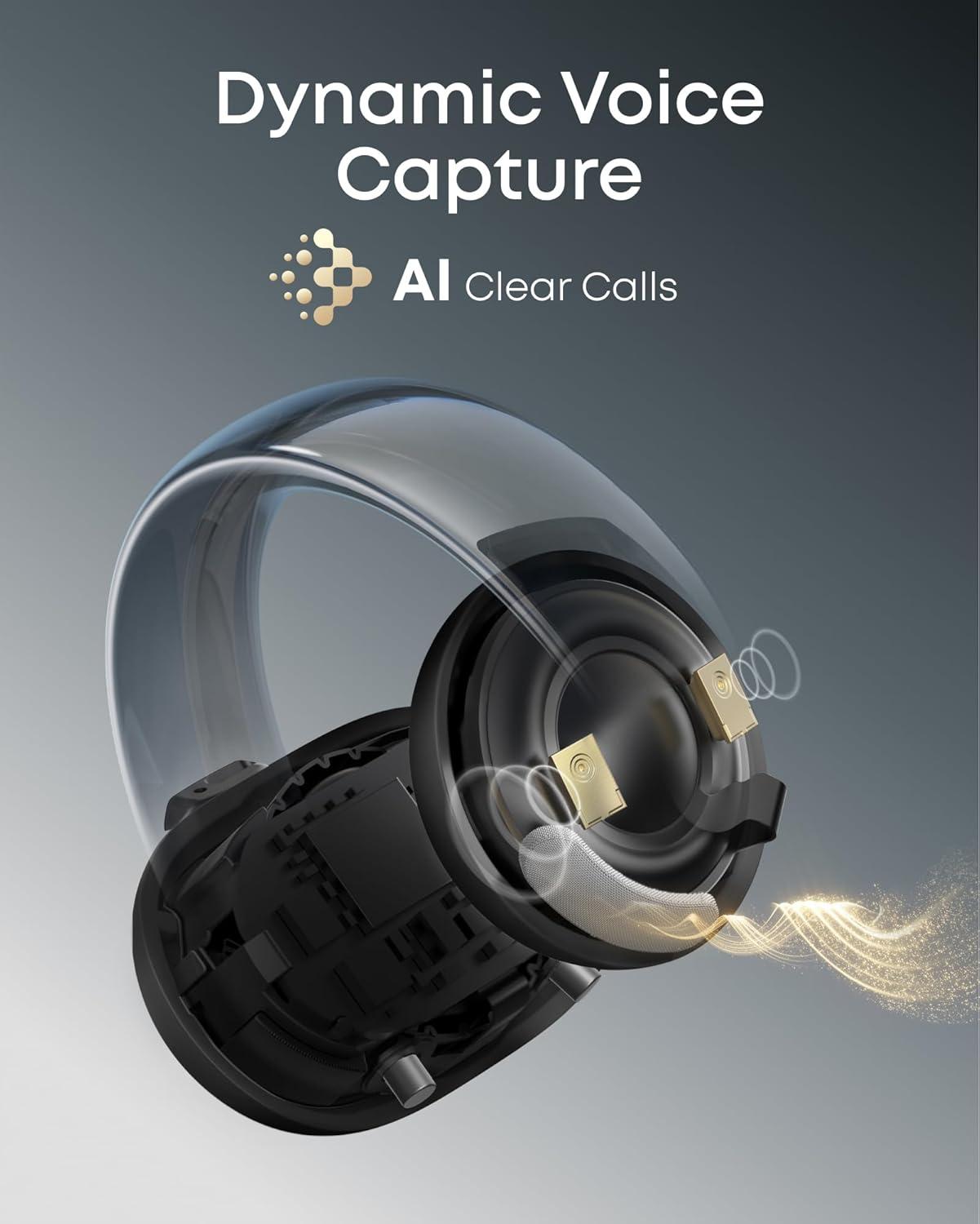 image:imageSoundcore AeroClip by Anker OpenEar Earbuds ClipOn Headphones Adaptive Comfort Clear Calls with 4 Mics and AI Stable Fit 12mm Drivers for Powerful Bass HiRes OpenRing DesignMidnight