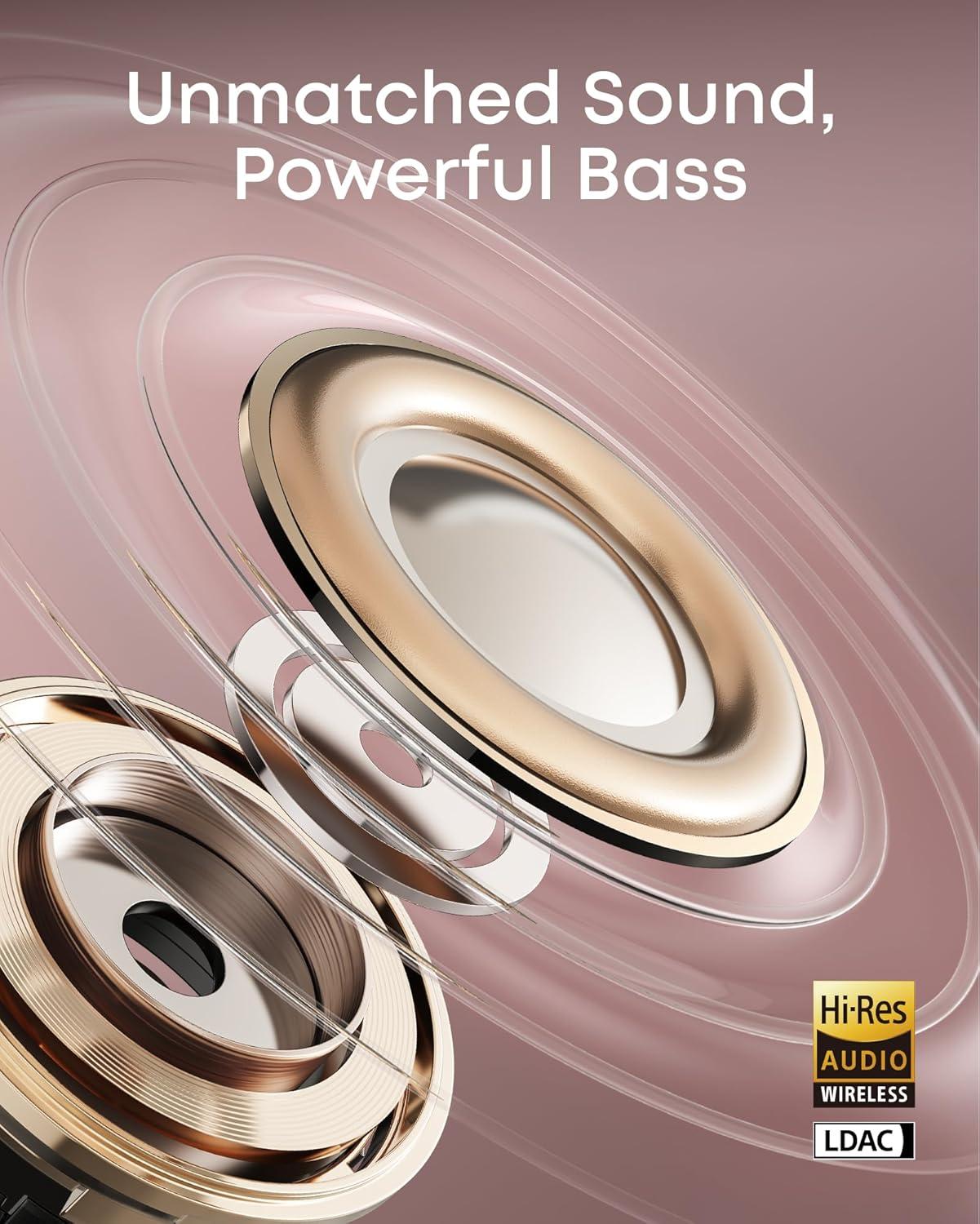 image:imageSoundcore AeroClip by Anker OpenEar Earbuds ClipOn Headphones Adaptive Comfort Clear Calls with 4 Mics and AI Stable Fit 12mm Drivers for Powerful Bass HiRes OpenRing DesignRosy Brown