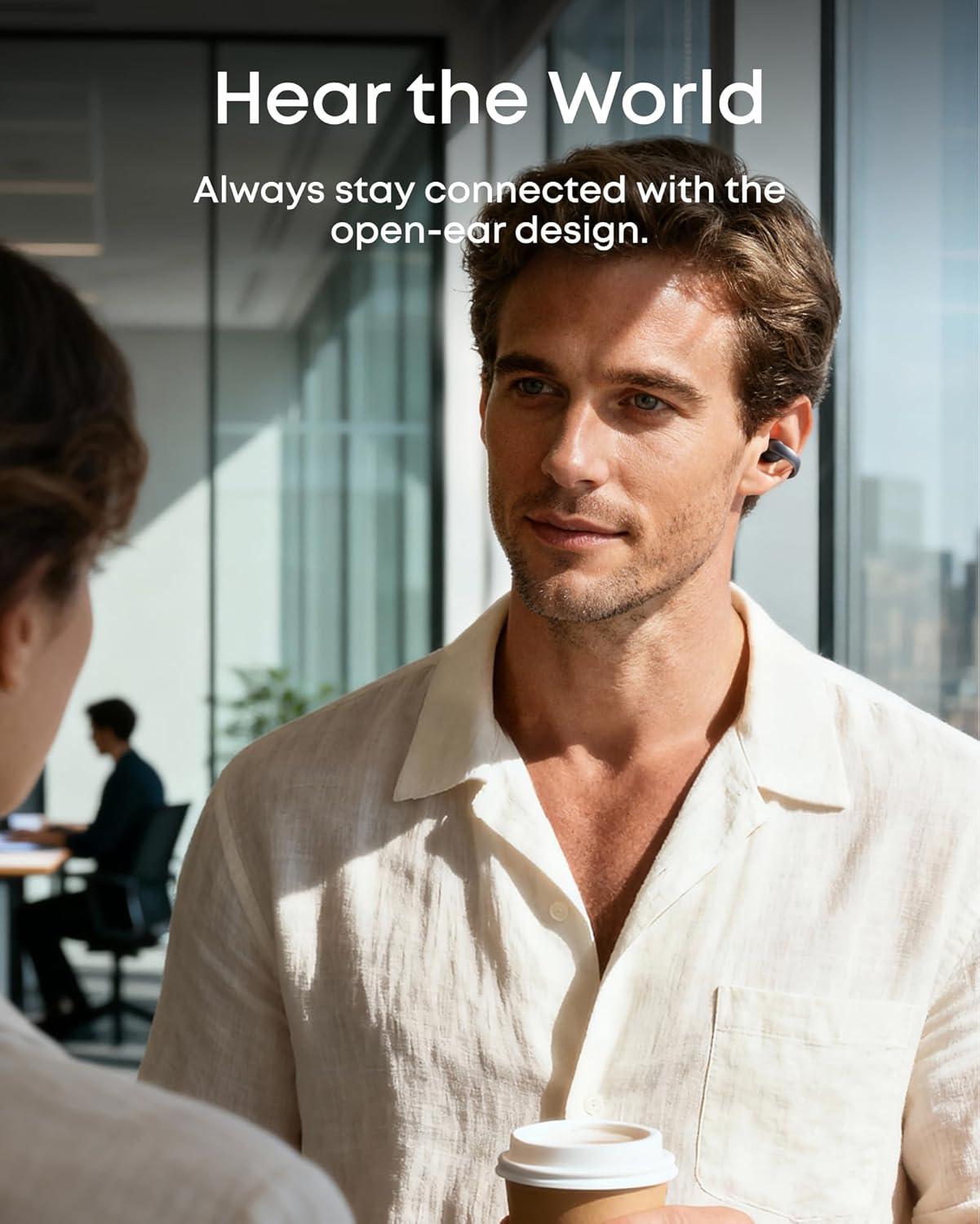 image:imageSoundcore AeroClip by Anker OpenEar Earbuds ClipOn Headphones Adaptive Comfort Clear Calls with 4 Mics and AI Stable Fit 12mm Drivers for Powerful Bass HiRes OpenRing DesignMidnight