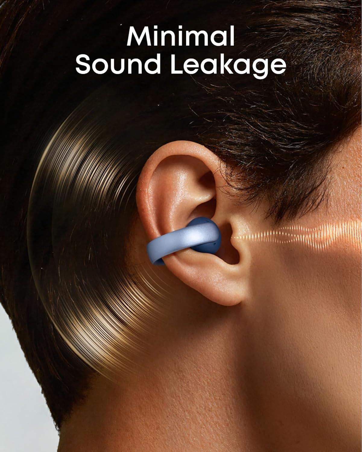 image:imageSoundcore AeroClip by Anker OpenEar Earbuds ClipOn Headphones Adaptive Comfort Clear Calls with 4 Mics and AI Stable Fit 12mm Drivers for Powerful Bass HiRes OpenRing DesignGlacier Blue