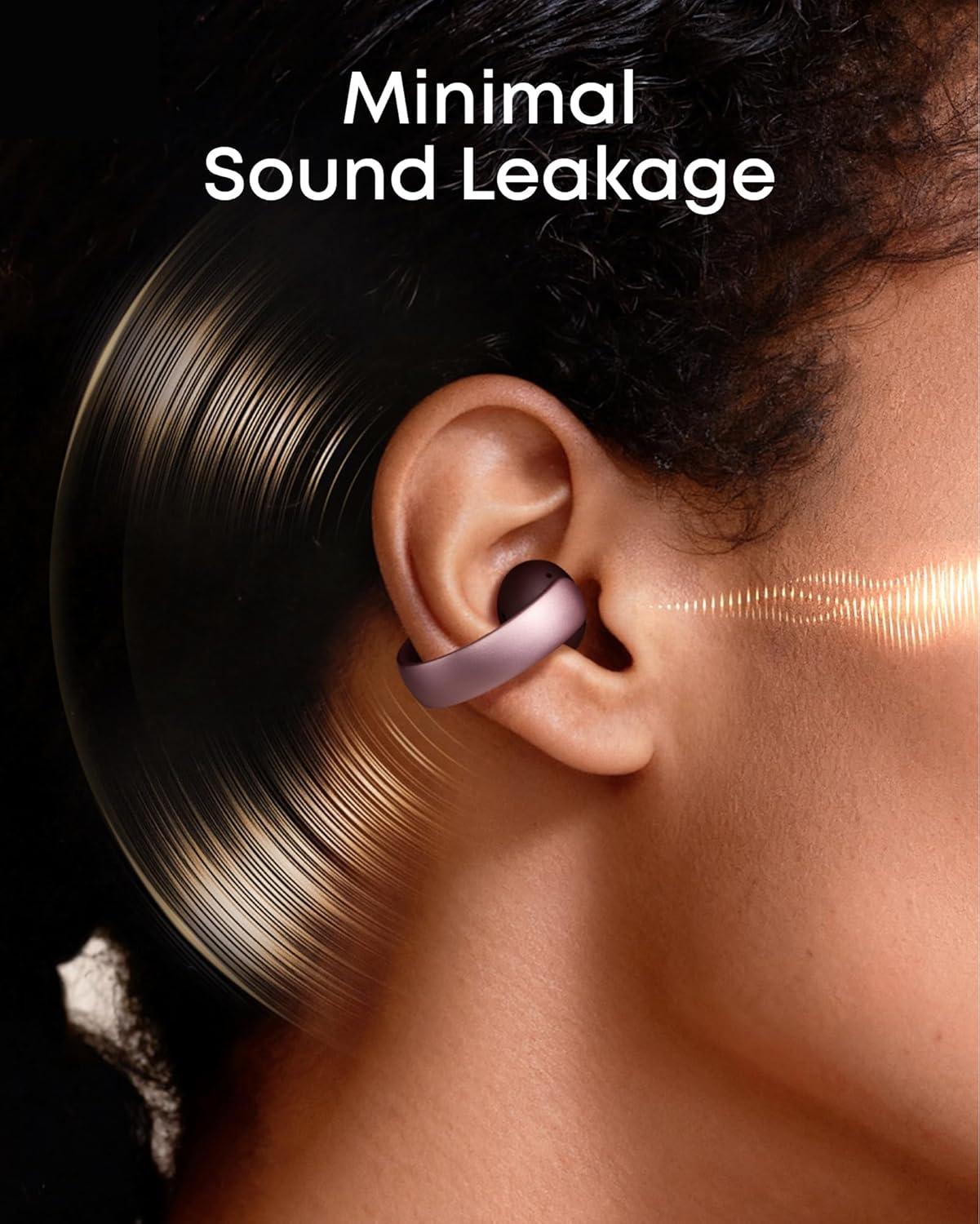 image:imageSoundcore AeroClip by Anker OpenEar Earbuds ClipOn Headphones Adaptive Comfort Clear Calls with 4 Mics and AI Stable Fit 12mm Drivers for Powerful Bass HiRes OpenRing DesignRosy Brown