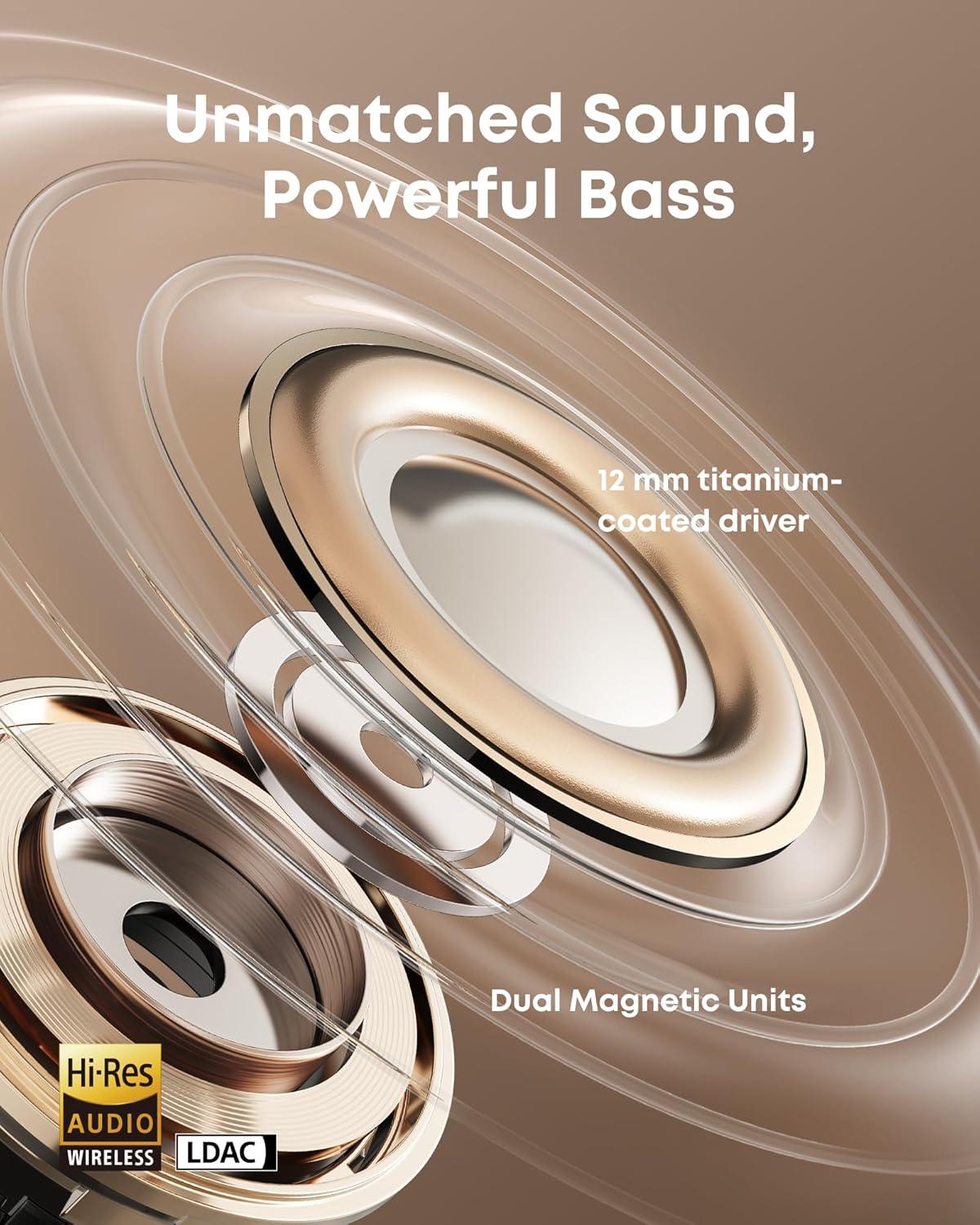 image:imageSoundcore AeroClip by Anker OpenEar Earbuds ClipOn Headphones Adaptive Comfort Clear Calls with 4 Mics and AI Stable Fit 12mm Drivers for Powerful Bass HiRes OpenRing DesignChampagne Mist