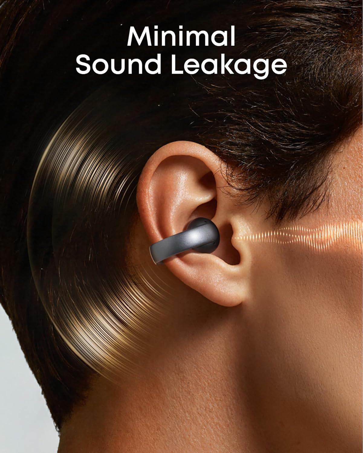 image:imageSoundcore AeroClip by Anker OpenEar Earbuds ClipOn Headphones Adaptive Comfort Clear Calls with 4 Mics and AI Stable Fit 12mm Drivers for Powerful Bass HiRes OpenRing DesignMidnight