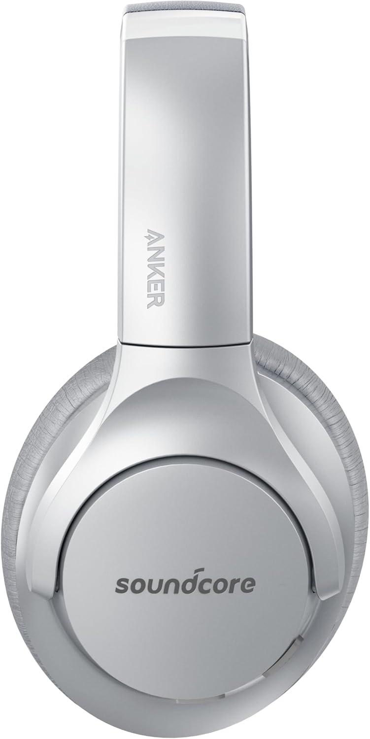 image:imageSoundcore Anker Life Q20 Hybrid Active Noise Cancelling Headphones Wireless Over Ear Bluetooth Headphones 60H Playtime HiRes Audio Deep Bass Foam Ear Cups Travel Office USBC ChargingSilver
