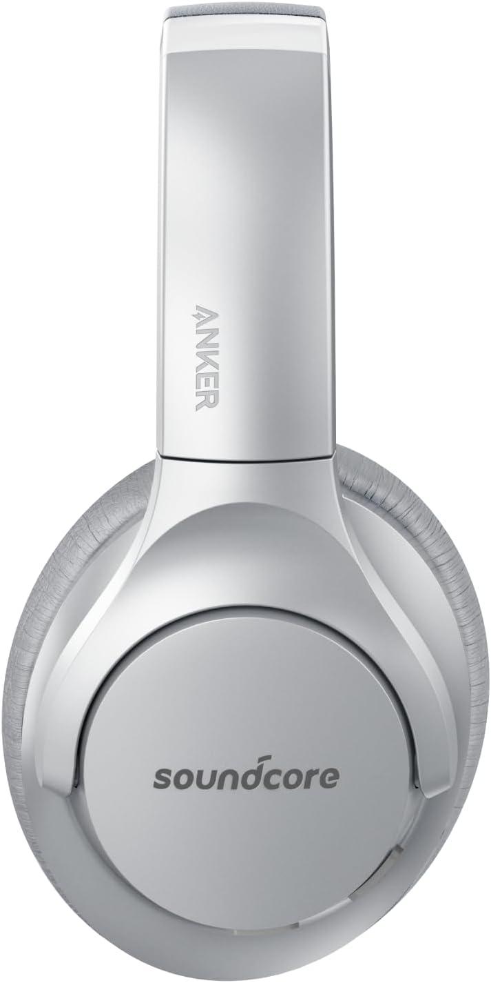 image:imageSoundcore Anker Life Q20 Hybrid Active Noise Cancelling Headphones Wireless Over Ear Bluetooth Headphones 60H Playtime HiRes Audio Deep Bass Foam Ear Cups Travel Office USBC ChargingSilver