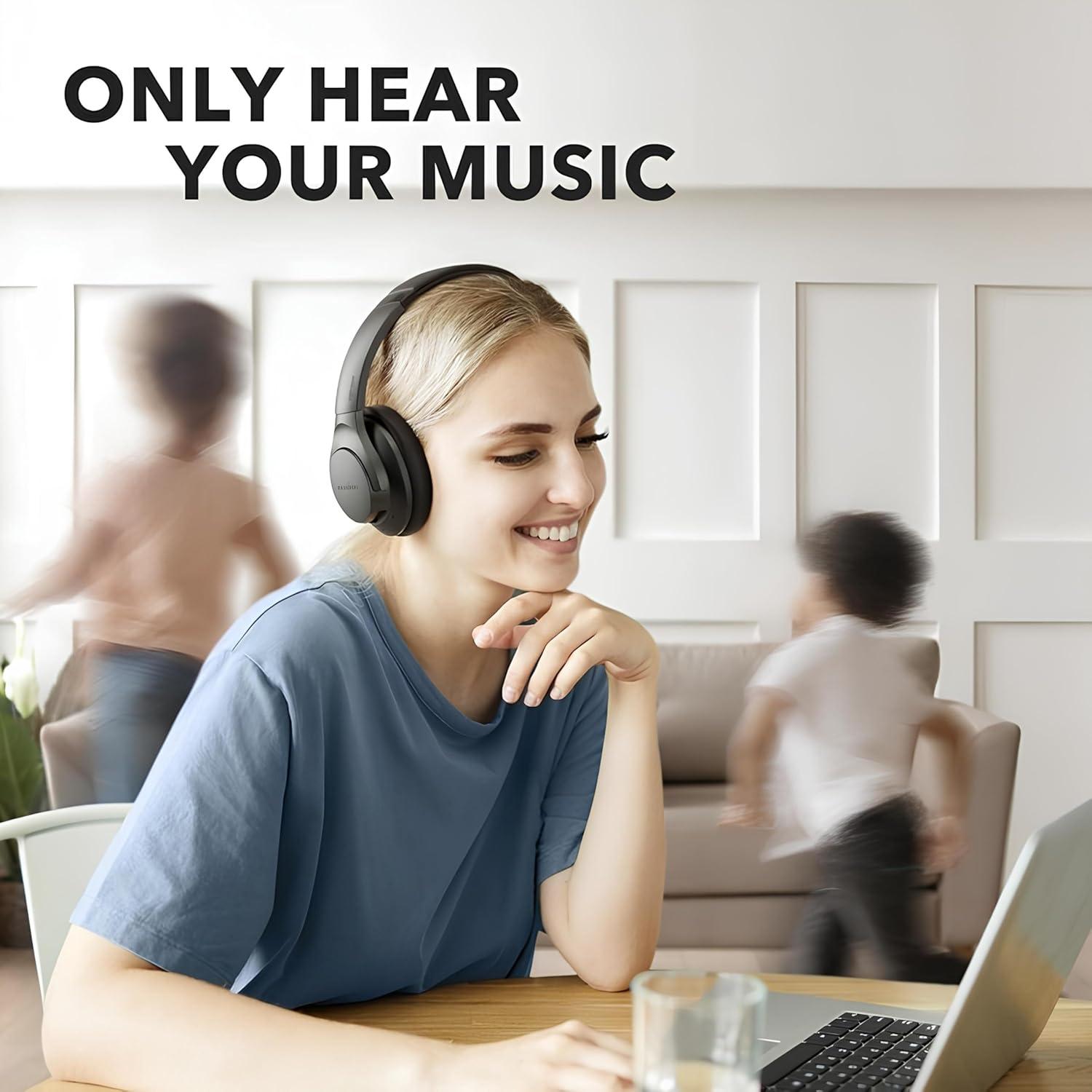 image:imageSoundcore Anker Life Q20 Hybrid Active Noise Cancelling Headphones Wireless Over Ear Bluetooth Headphones 60H Playtime HiRes Audio Deep Bass Foam Ear Cups Travel Office USBC ChargingBlack