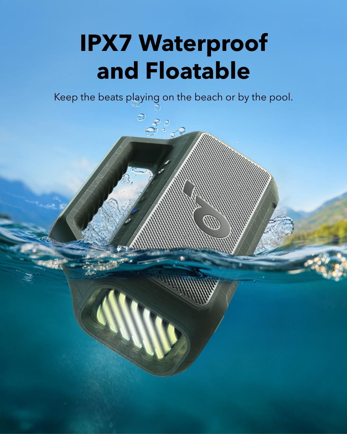 image:imageSoundcore Boom 2 by Anker Outdoor Speaker 80W Subwoofer BassUp 20 24H Playtime IPX7 Waterproof Floatable RGB Lights USBC Custom EQ Bluetooth 53 Portable for Camping and Beach GreenGreen