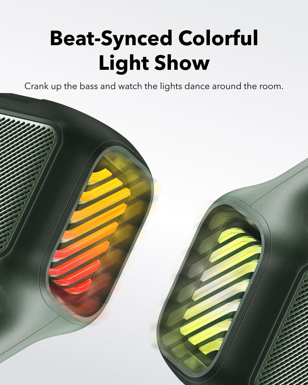 image:imageSoundcore Boom 2 by Anker Outdoor Speaker 80W Subwoofer BassUp 20 24H Playtime IPX7 Waterproof Floatable RGB Lights USBC Custom EQ Bluetooth 53 Portable for Camping and Beach BlueGreen