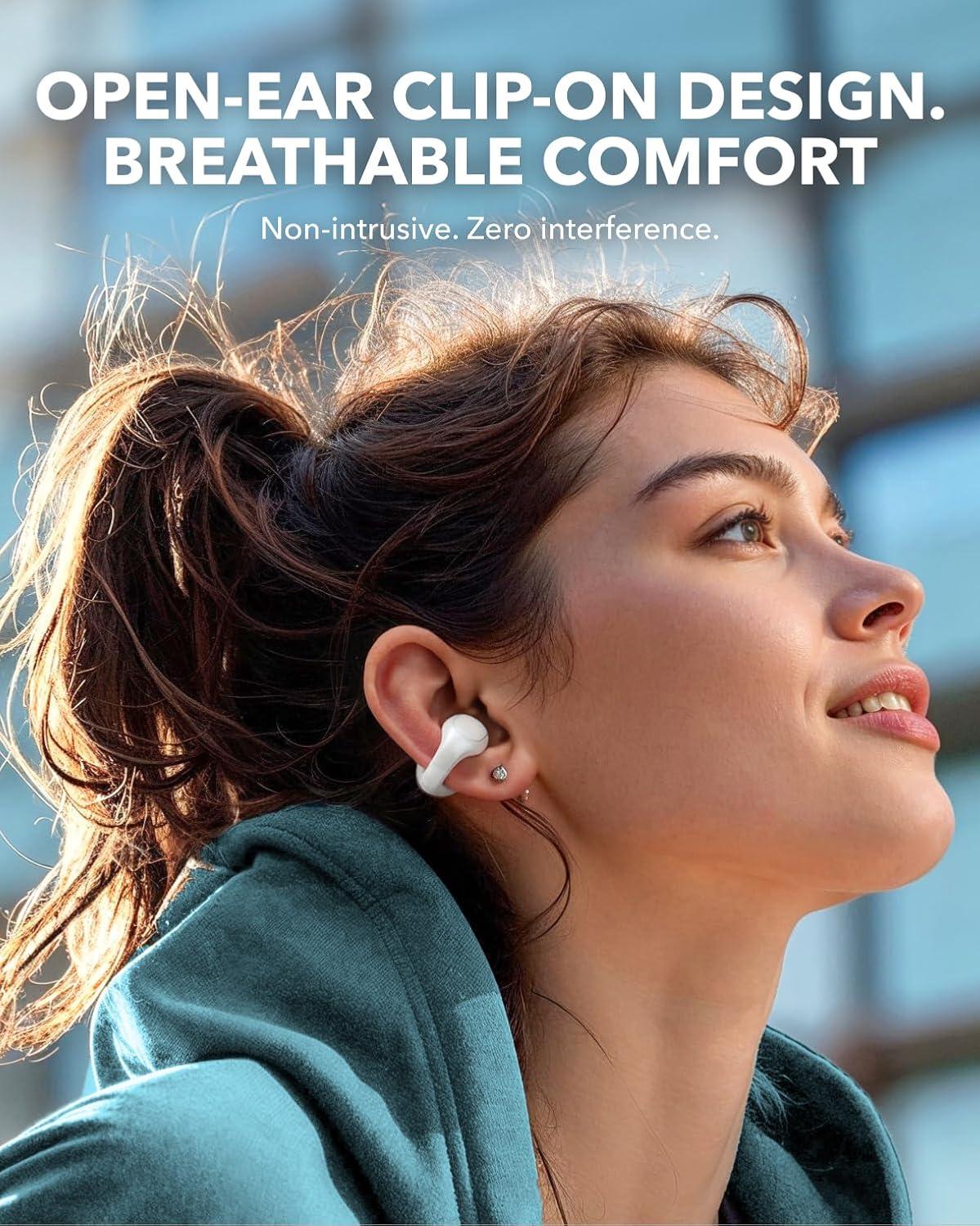 image:imageSoundcore C30i by Anker OpenEar Earbuds ClipOn Headphones Lightweight Comfort SmallEar Friendly Stable Fit FirmShell Design Attachable Ear Grips Big Drivers for Clear Audio 30H Play IPX4White