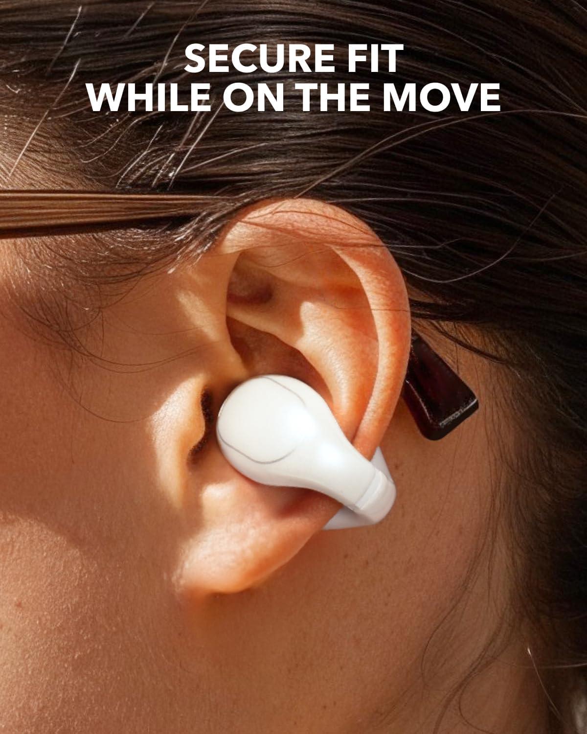 image:imageSoundcore C30i by Anker OpenEar Earbuds ClipOn Headphones Lightweight Comfort SmallEar Friendly Stable Fit FirmShell Design Attachable Ear Grips Big Drivers for Clear Audio 30H Play IPX4White