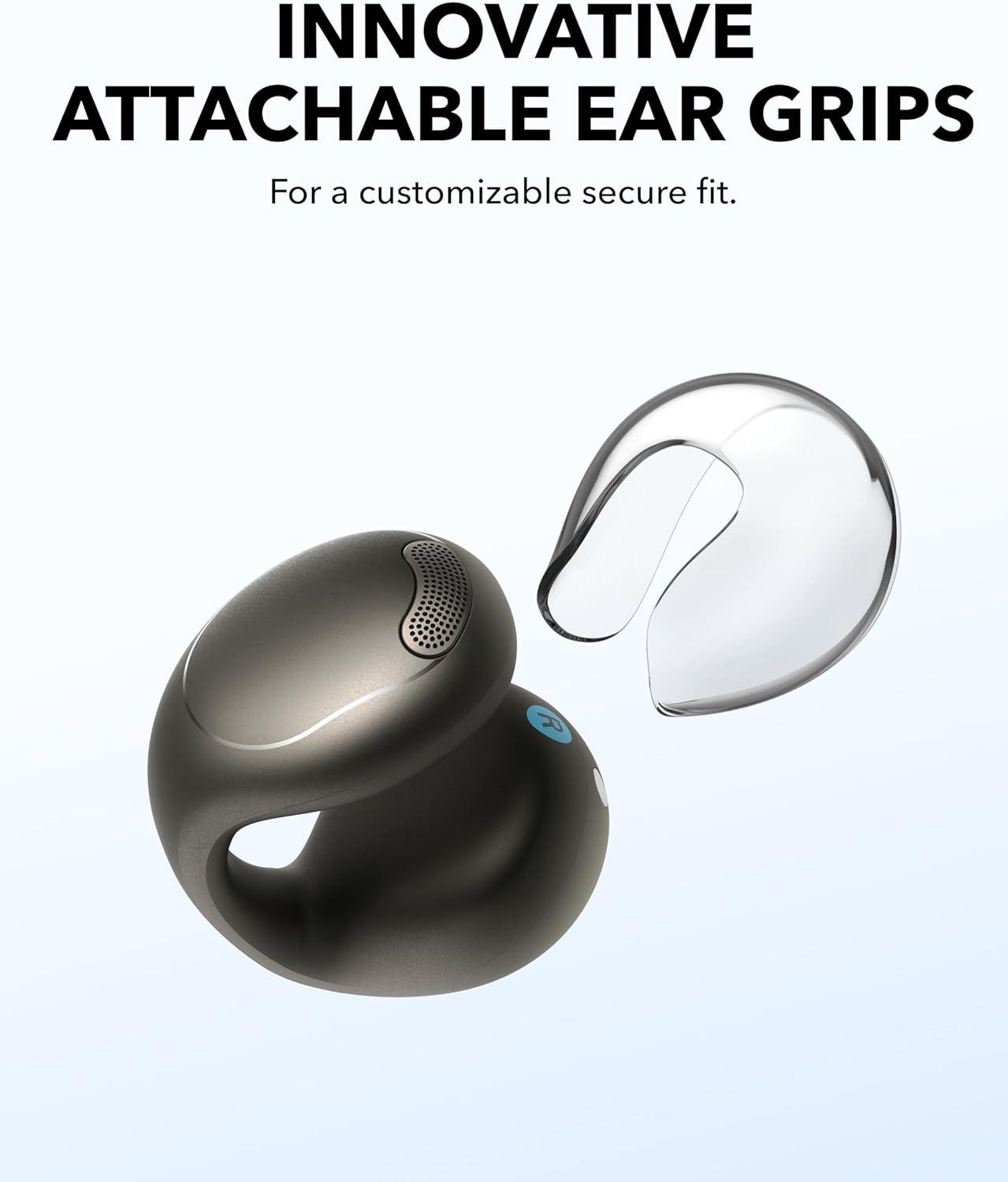 image:imageSoundcore C40i by Anker OpenEar Earbuds ClipOn Headphones Flexible Joint Design Button Controls Lightweight Comfort Stable Fit with Attachable Ear Grips Expansive Drivers for Clear SoundDark Gray