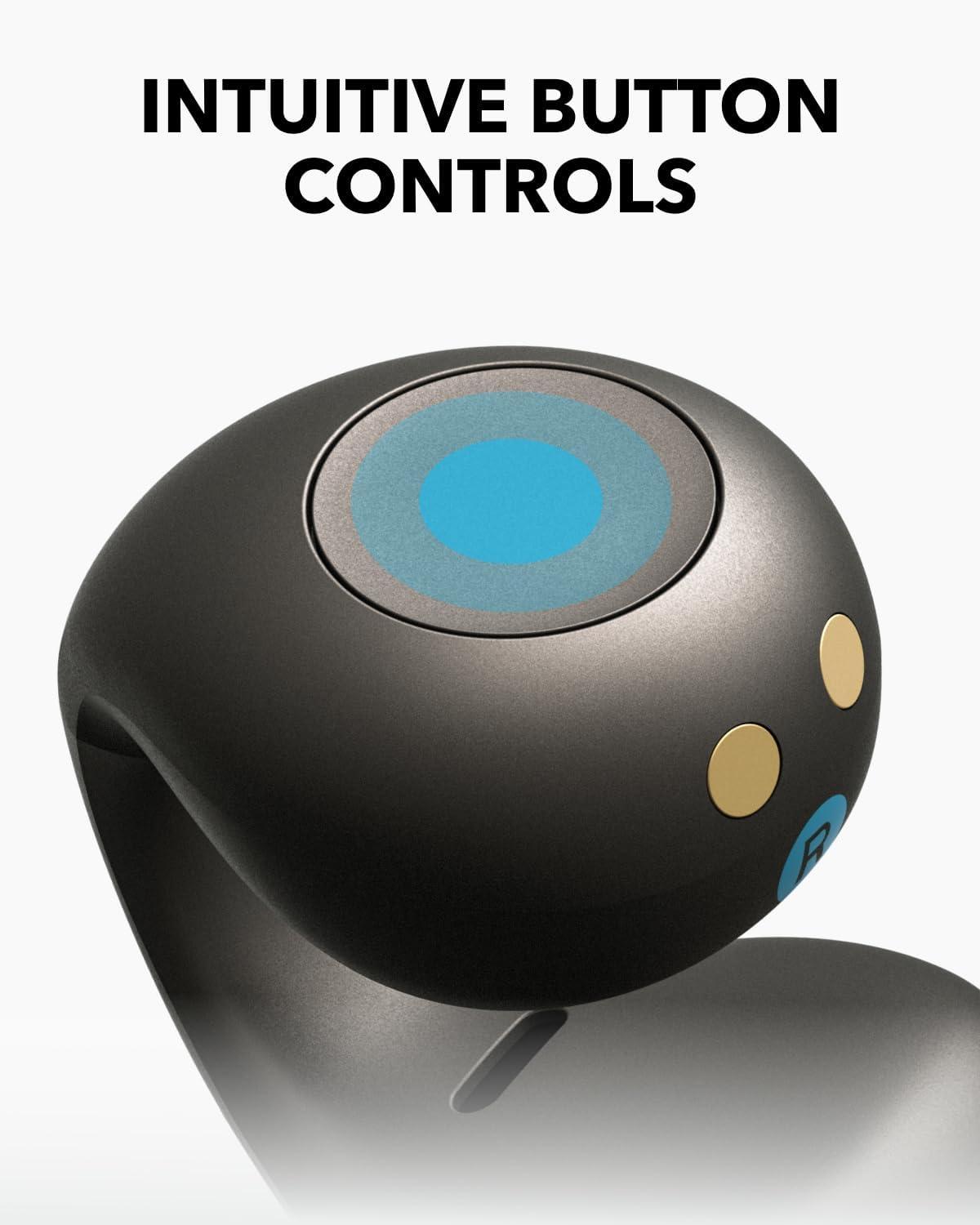 image:imageSoundcore C40i by Anker OpenEar Earbuds ClipOn Headphones Flexible Joint Design Button Controls Lightweight Comfort Stable Fit with Attachable Ear Grips Expansive Drivers for Clear SoundDark Gray