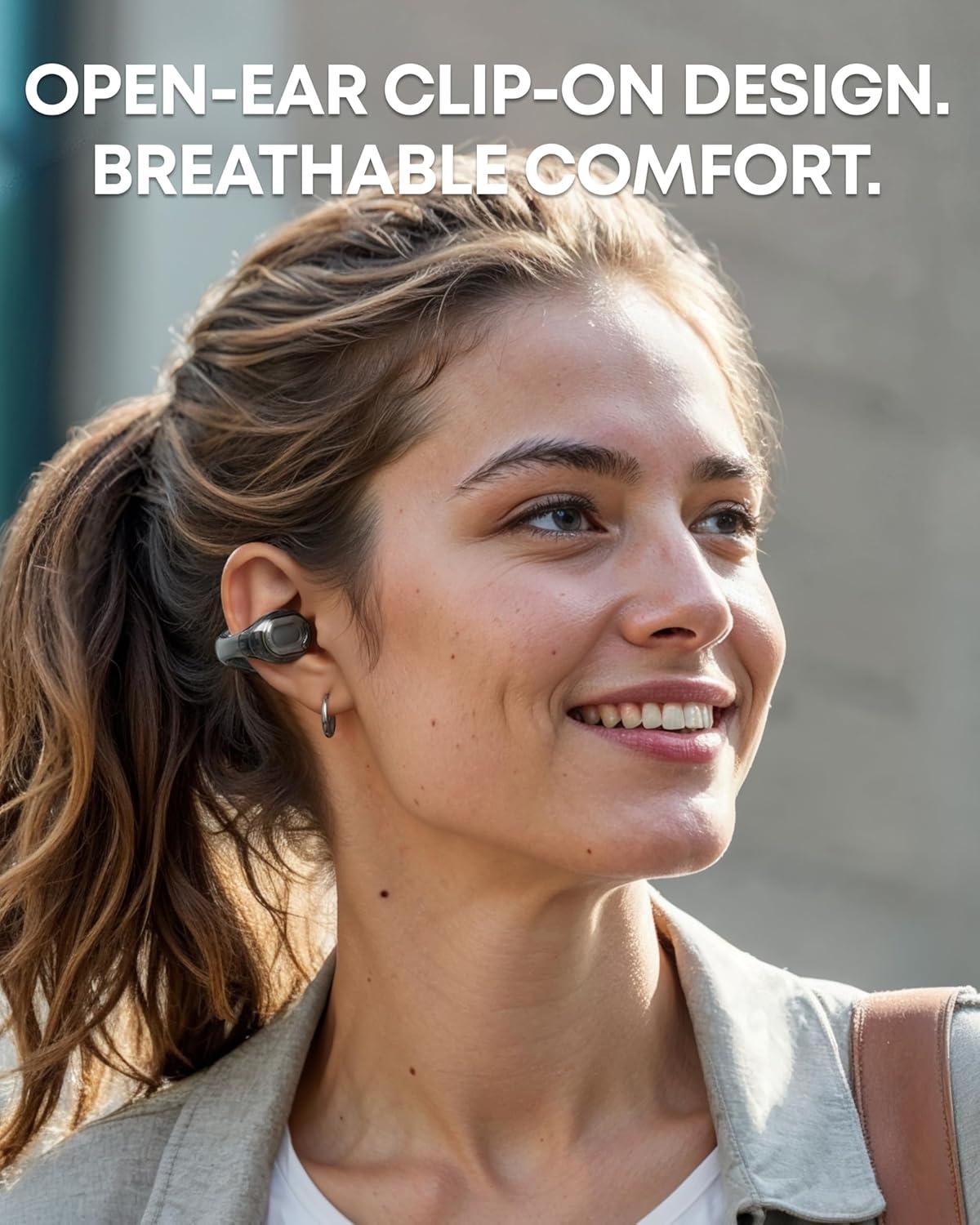 image:imageSoundcore C40i by Anker OpenEar Earbuds ClipOn Headphones Flexible Joint Design Button Controls Lightweight Comfort Stable Fit with Attachable Ear Grips Expansive Drivers for Clear SoundClarity Black