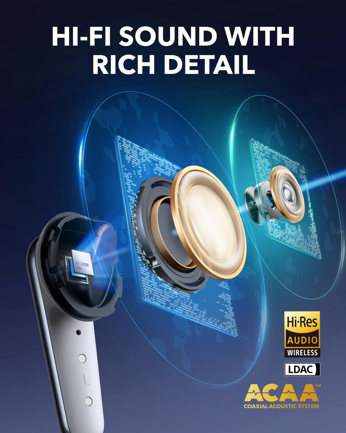 image:imageSoundcore Liberty 4 Pro by Anker Noise Cancelling Wireless Earbuds 7Sensor and RealTime Adaptive Noise Cancelling 2 Faster Charging StudioLevel HiFi Music Clear Calls with 6 Mics and AIWhite