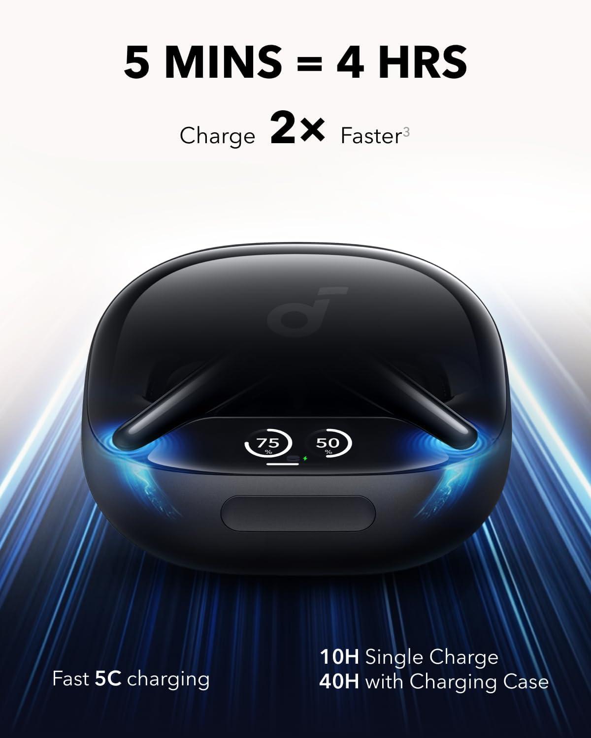 image:imageSoundcore Liberty 4 Pro by Anker Noise Cancelling Wireless Earbuds 7Sensor and RealTime Adaptive Noise Cancelling 2 Faster Charging StudioLevel HiFi Music Clear Calls with 6 Mics and AIGlossy Black