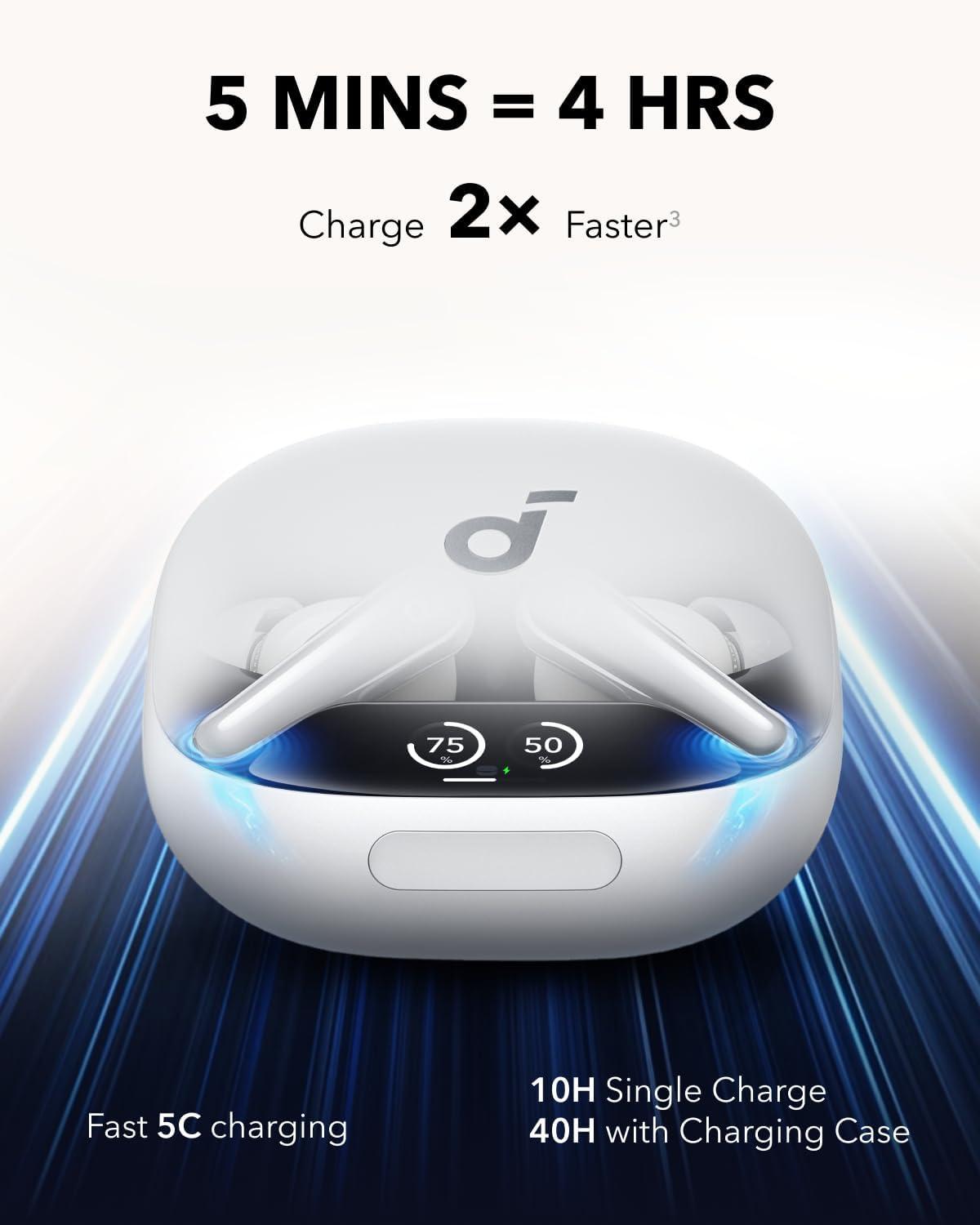 image:imageSoundcore Liberty 4 Pro by Anker Noise Cancelling Wireless Earbuds 7Sensor and RealTime Adaptive Noise Cancelling 2 Faster Charging StudioLevel HiFi Music Clear Calls with 6 Mics and AIWhite
