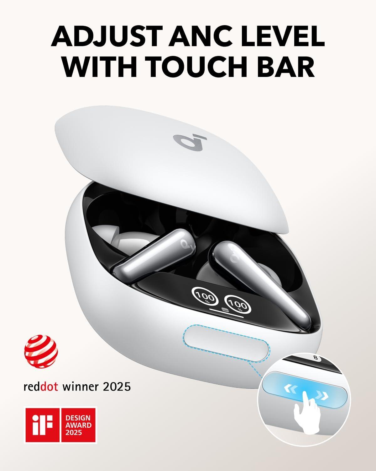 image:imageSoundcore Liberty 4 Pro by Anker Noise Cancelling Wireless Earbuds 7Sensor and RealTime Adaptive Noise Cancelling 2 Faster Charging StudioLevel HiFi Music Clear Calls with 6 Mics and AIWhite