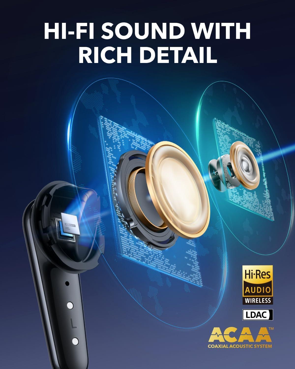 image:imageSoundcore Liberty 4 Pro by Anker Noise Cancelling Wireless Earbuds 7Sensor and RealTime Adaptive Noise Cancelling 2 Faster Charging StudioLevel HiFi Music Clear Calls with 6 Mics and AIGlossy Black
