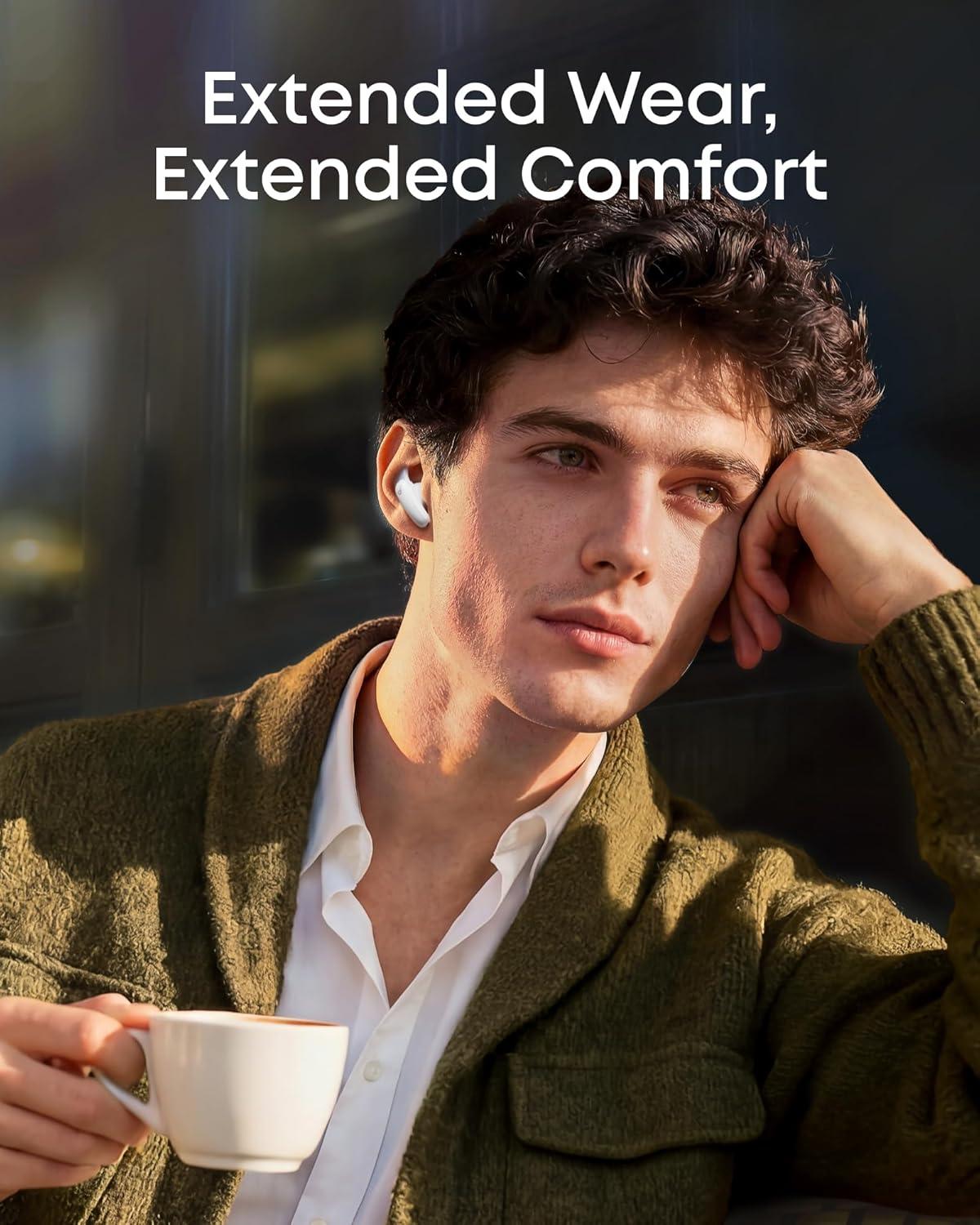 image:imageSoundcore Liberty Buds by Anker SemiinEar Design Removable Ear Fins RealTime Adaptive Noise Cancelling Fast Charging Wireless Bluetooth EarbudsTranslation Earbuds 30H PlaytimeWhite