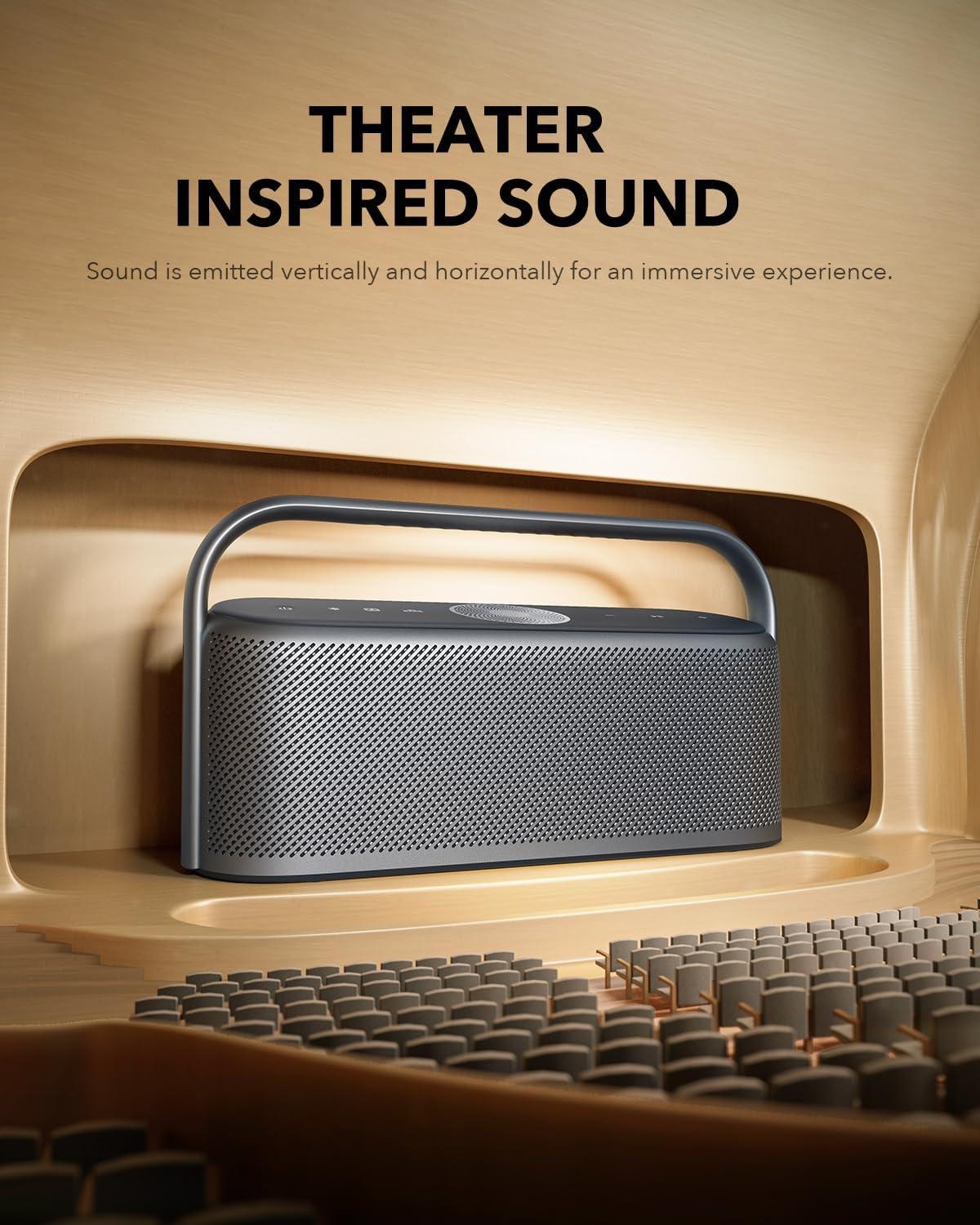 image:imageSoundcore Motion X600 Portable Bluetooth Speaker HiRes Spatial Audio with Wireless 50W Sound IPX7 Waterproof Pro EQ AUXin Portable Speaker for Home Office Backyard and Bathroom UseBlue Lunar Blue
