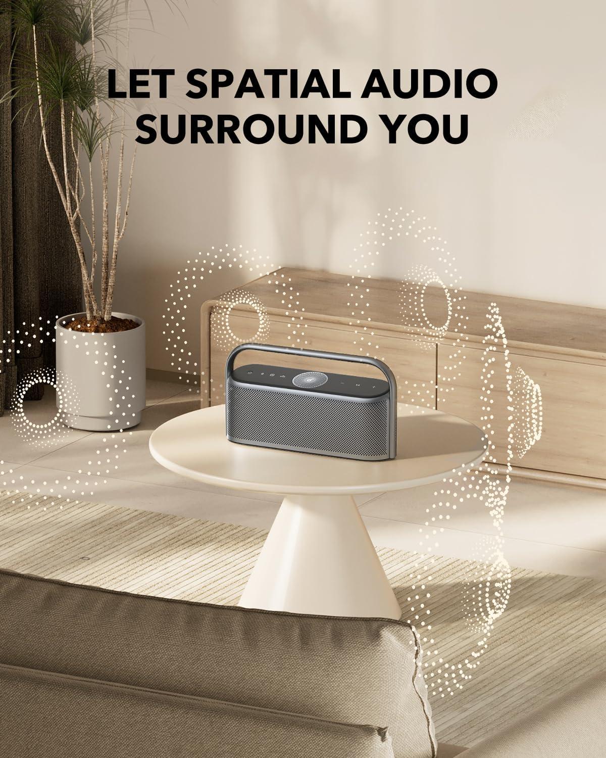 image:imageSoundcore Motion X600 Portable Bluetooth Speaker HiRes Spatial Audio with Wireless 50W Sound IPX7 Waterproof Pro EQ AUXin Portable Speaker for Home Office Backyard and Bathroom UseBlue Lunar Blue