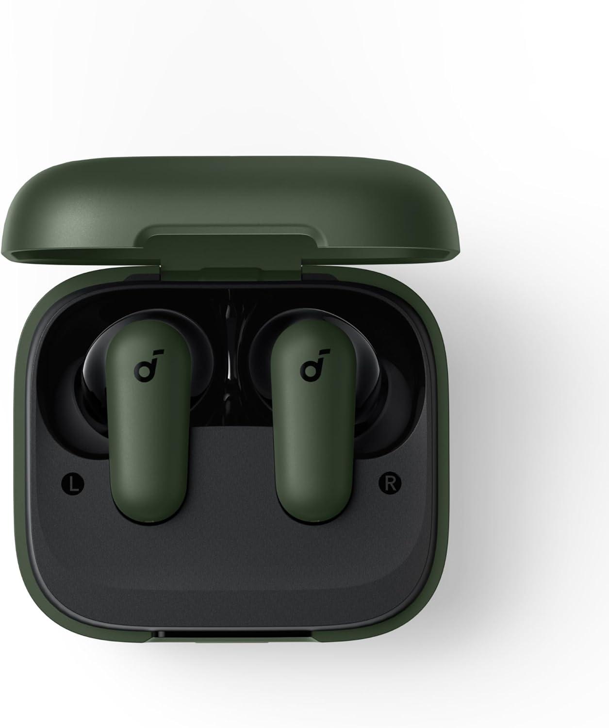image:imageSoundcore P30i by Anker Noise Cancelling Earbuds Strong and Smart Noise Cancelling Powerful Bass 45H Playtime 2in1 Case and Phone Stand IP54 Wireless Earbuds Bluetooth 54 BlackGreen
