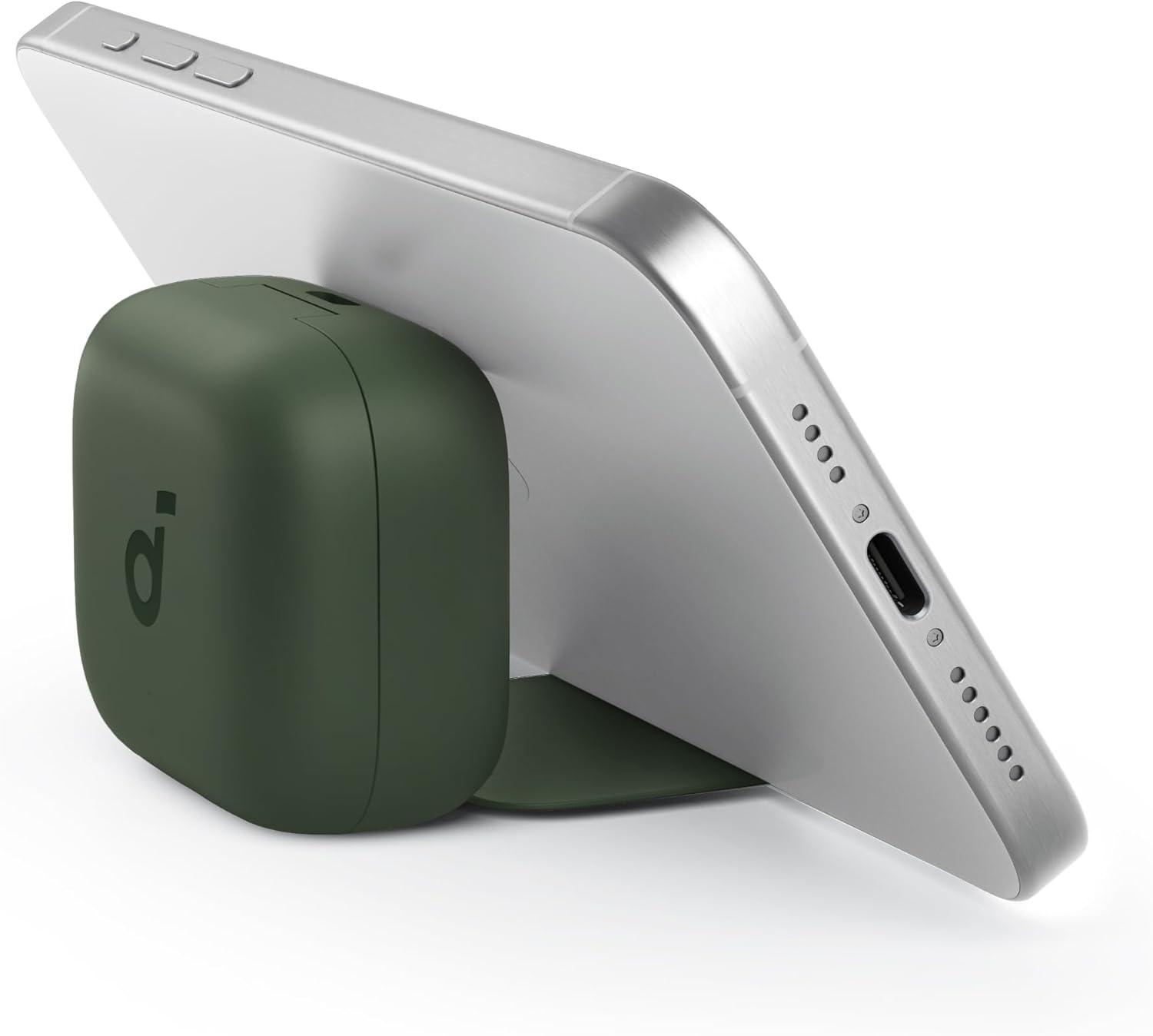 image:imageSoundcore P30i by Anker Noise Cancelling Earbuds Strong and Smart Noise Cancelling Powerful Bass 45H Playtime 2in1 Case and Phone Stand IP54 Wireless Earbuds Bluetooth 54 BlackGreen
