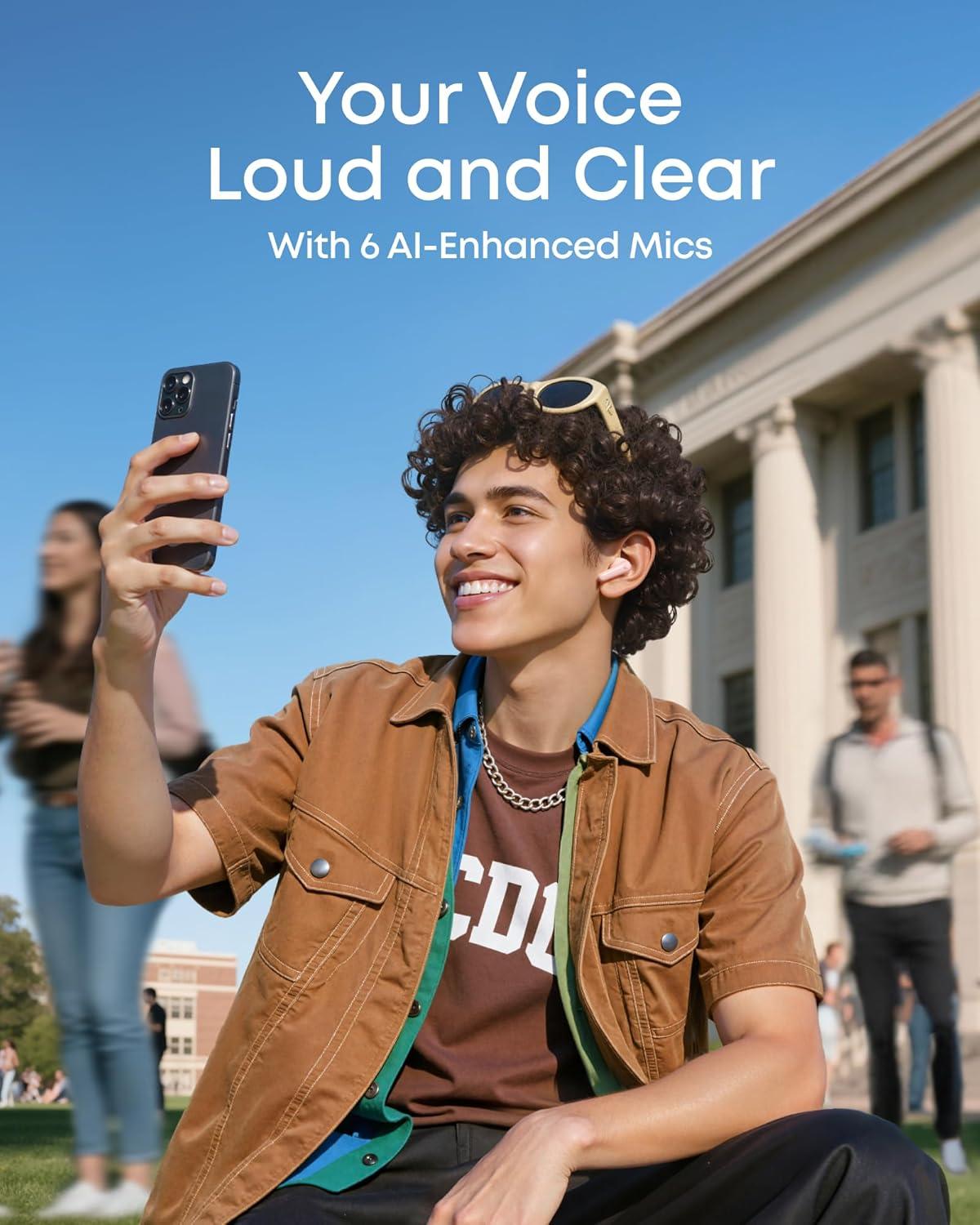 image:imageSoundcore P31i by Anker RealTime Adaptive Noise Cancelling HiRes Sound Translation Earbuds 50H Playtime Wireless Earbuds Bluetooth Earphones Spatial Audio Fast Charging IP55Pink