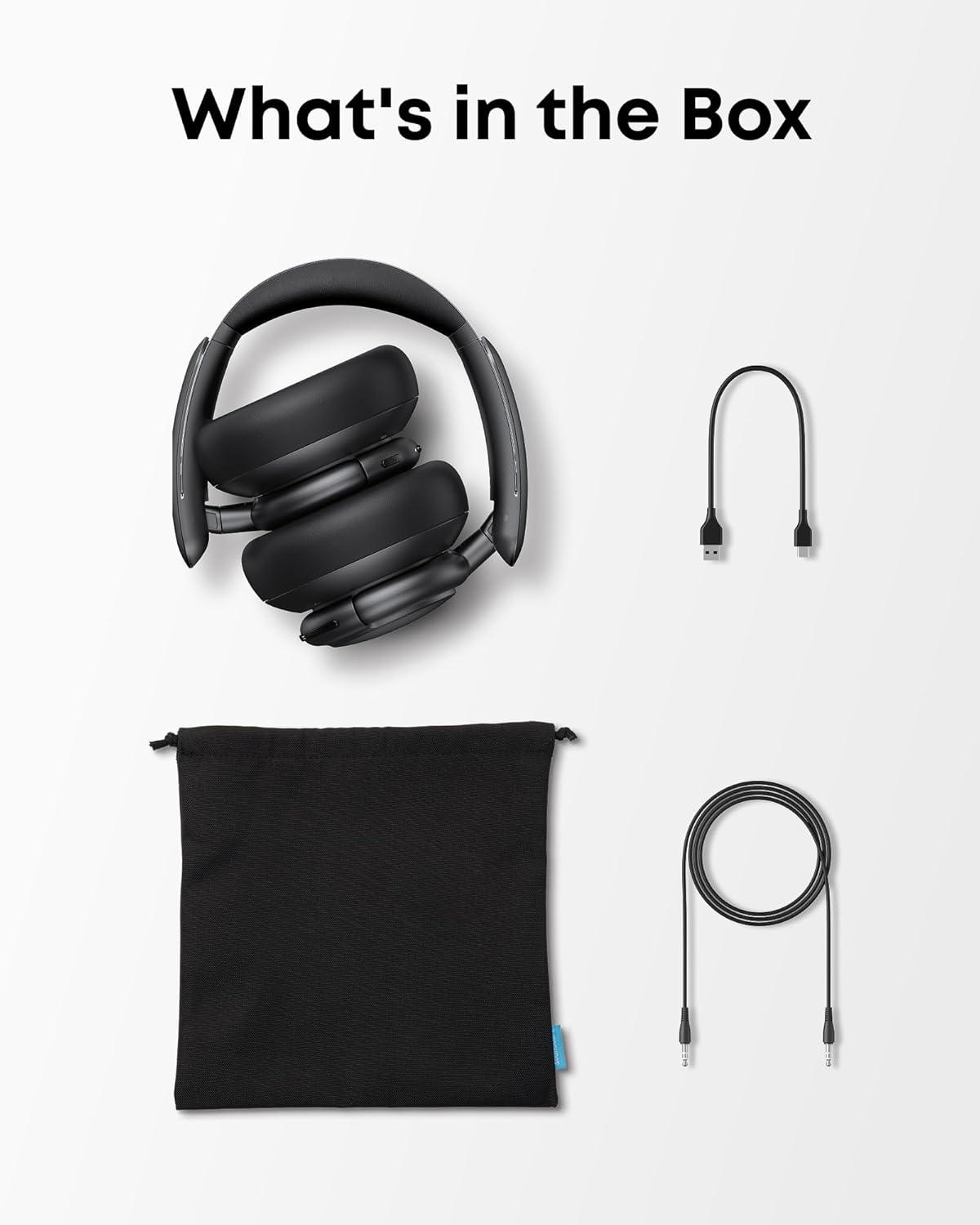 image:imageSoundcore Q30 by Anker Hybrid Active Noise Cancelling Headphones Multiple Modes HiRes Audio Custom EQ via App 50H Playtime Comfortable Fit Bluetooth Multipoint ConnectionAbsolute Black