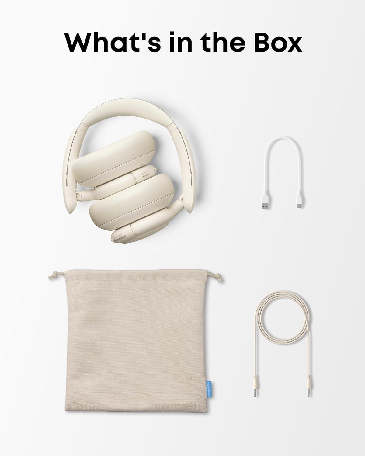 image:imageSoundcore Q30 by Anker Hybrid Active Noise Cancelling Headphones Multiple Modes HiRes Audio Custom EQ via App 50H Playtime Comfortable Fit Bluetooth Multipoint ConnectionBeige