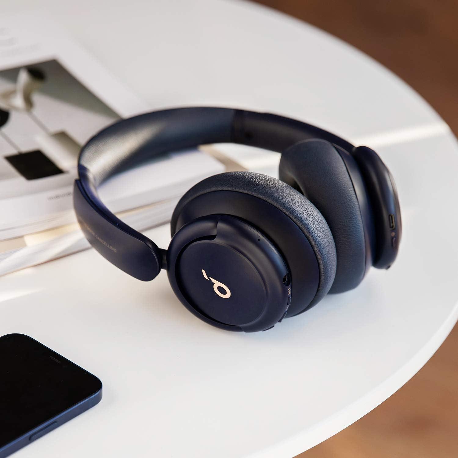 image:imageSoundcore Q30 by Anker Hybrid Active Noise Cancelling Headphones Multiple Modes HiRes Audio Custom EQ via App 50H Playtime Comfortable Fit Bluetooth Multipoint ConnectionBlue