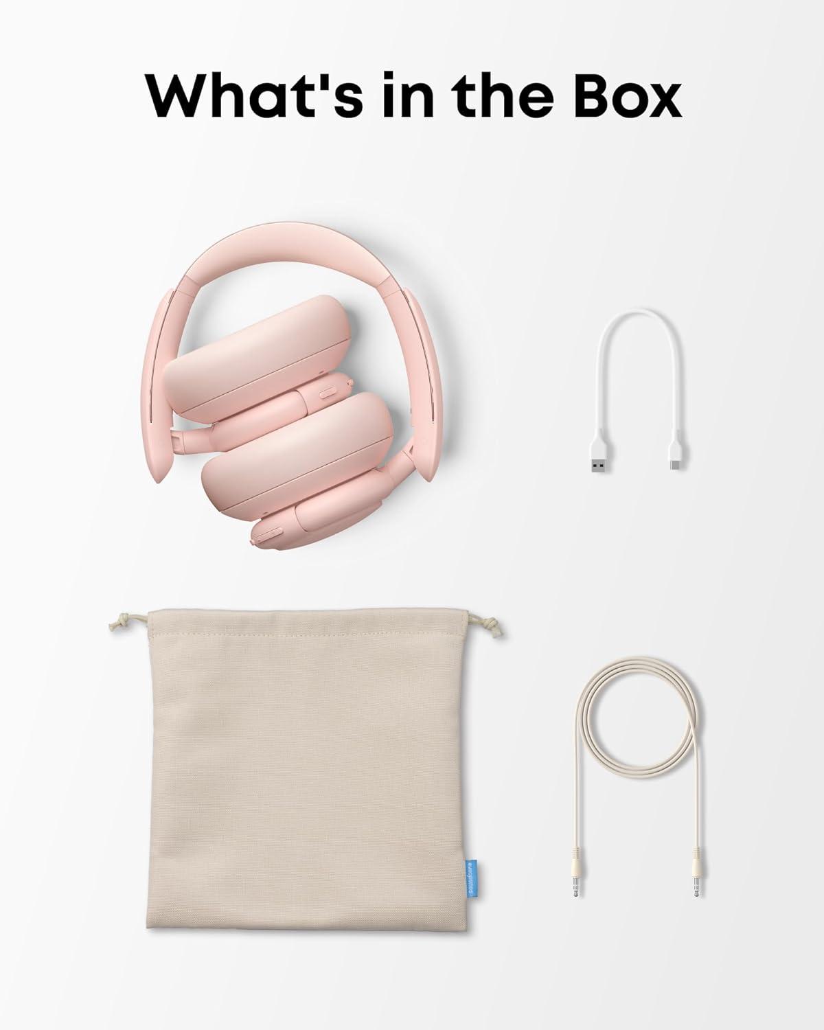 image:imageSoundcore Q30 by Anker Hybrid Active Noise Cancelling Headphones Multiple Modes HiRes Audio Custom EQ via App 50H Playtime Comfortable Fit Bluetooth Multipoint ConnectionPink