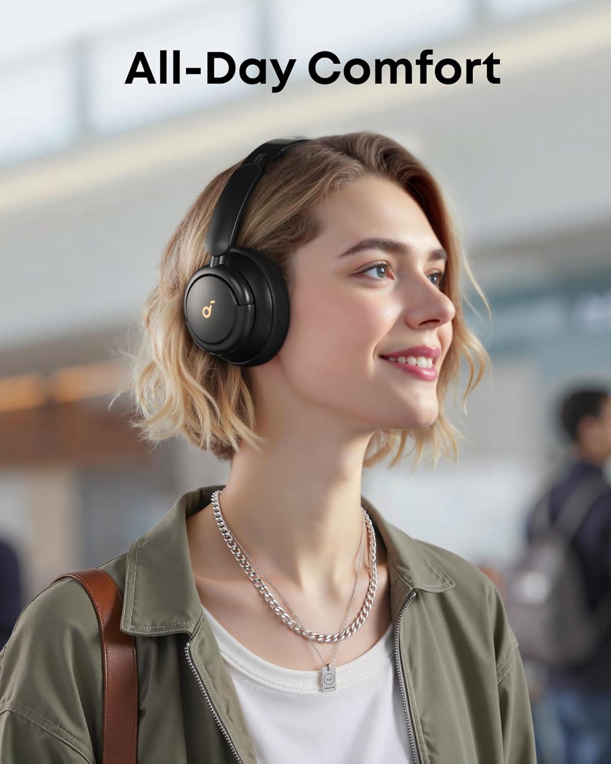 image:imageSoundcore Q30 by Anker Hybrid Active Noise Cancelling Headphones Multiple Modes HiRes Audio Custom EQ via App 50H Playtime Comfortable Fit Bluetooth Multipoint ConnectionAbsolute Black