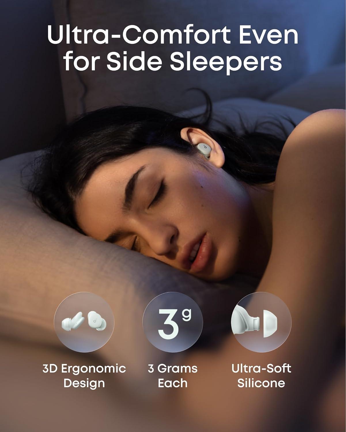 image:imageSoundcore Sleep A30 by Anker Sleep Earbuds Smart Active Noise Cancelling Sleep Headphones Adaptive SnoreMasking System UltraComfort for Side Sleepers 45H PlaytimeMist Green
