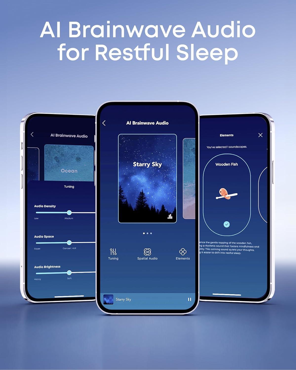 image:imageSoundcore Sleep A30 by Anker Sleep Earbuds Smart Active Noise Cancelling Sleep Headphones Adaptive SnoreMasking System UltraComfort for Side Sleepers 45H PlaytimeMist Green